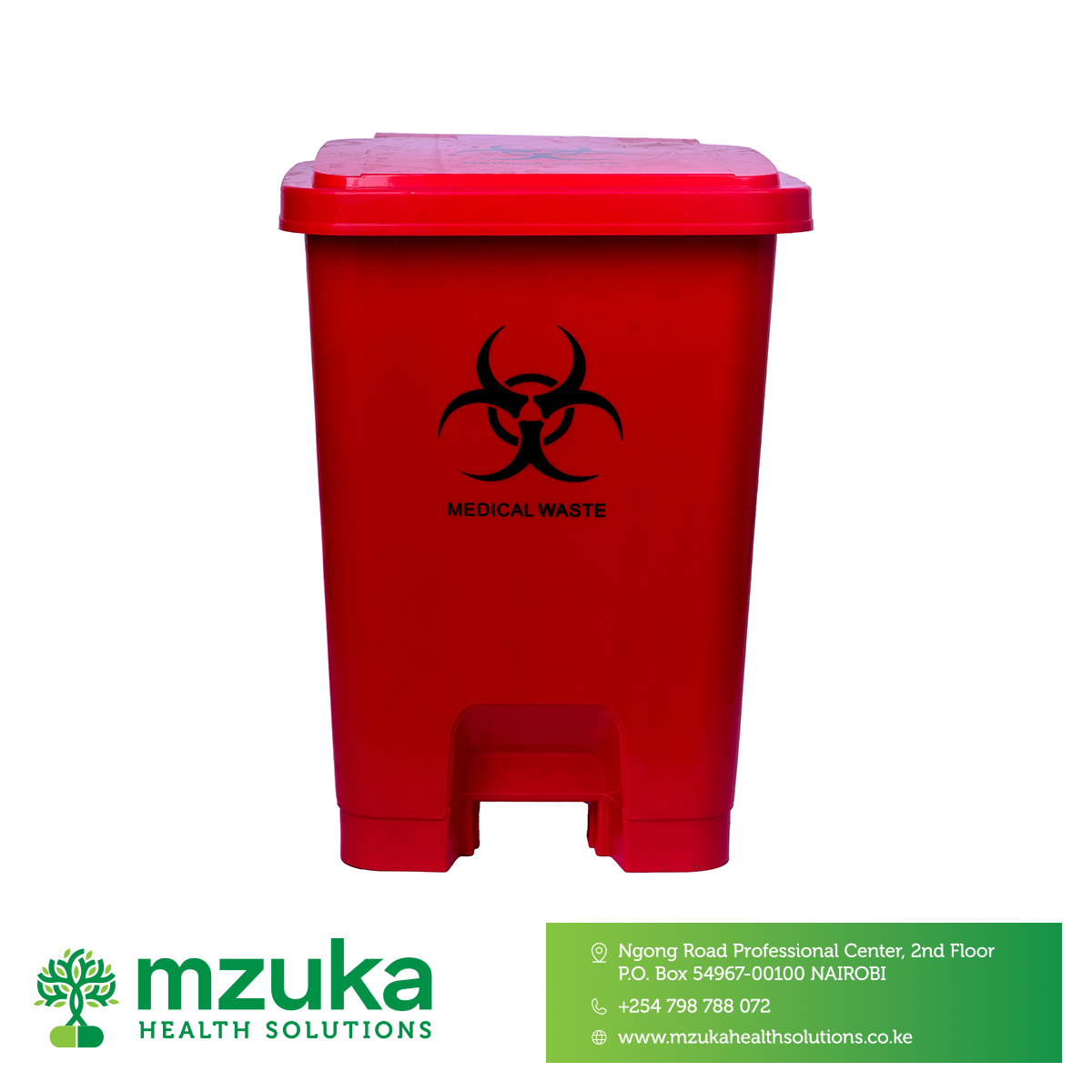 Bio Hazard Red-medical-waste bin