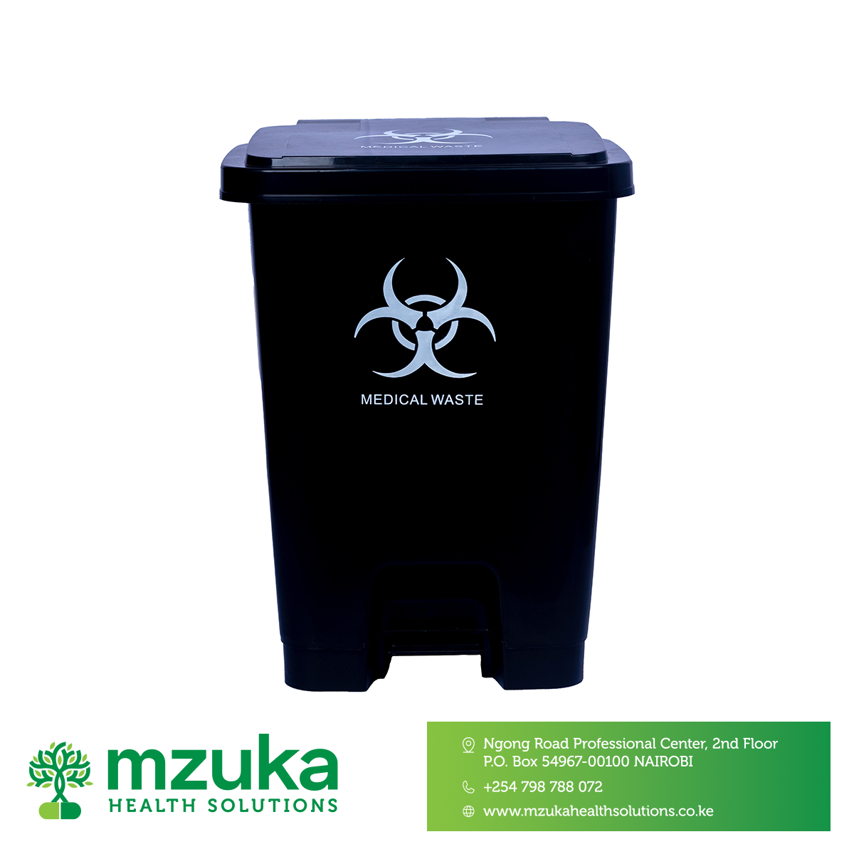 Biohazard Black-Medical-Waste bin